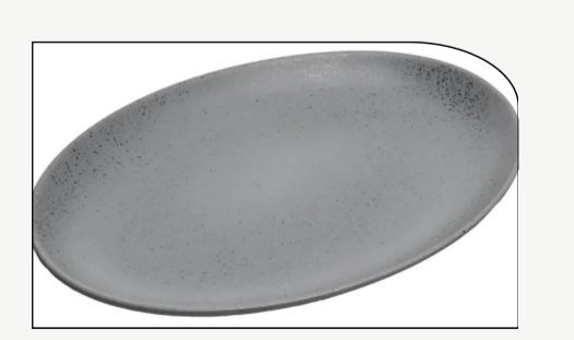 TRAVESSA CERÂMICA MIST CINZA MATTE 40X28X4CM