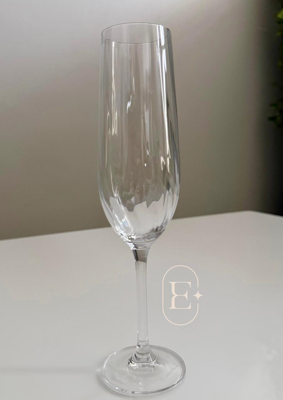 JOGO 06 TAÇAS CHAMPANHE CREX OPTIC CRISTAL ECOLOGICO 270ML