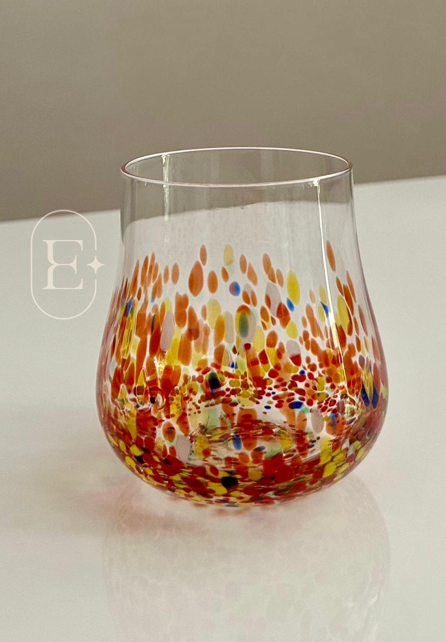 JOGO 2 COPOS BAIXO 450ml VERMELHO